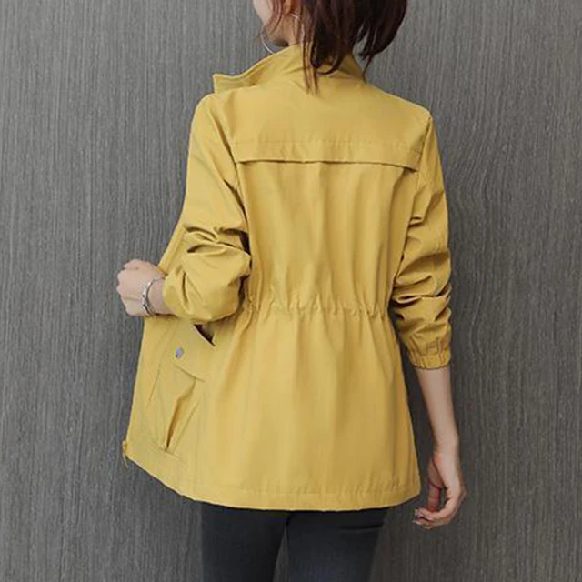 HI-FASHION Women dwuwarstwowa wiatrówka jesień Casual wąski płaszcz moda Plus rozmiar 4Xl stójka kurtka damska 5