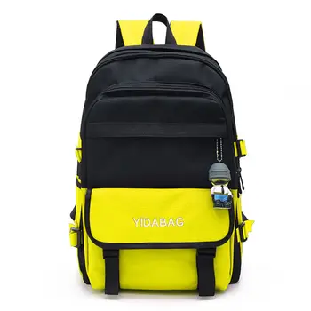 

Patchwork Large Backpack Women Nylon Backpack for School Teenage Girls High Student Bagpack Panelled College Backbag Big