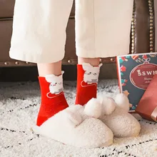 4 пары взрослых унисекс Рождество с принтом носков мультфильм животных искусство характер милые носки дамы толстые теплые носки calcetines Mujer