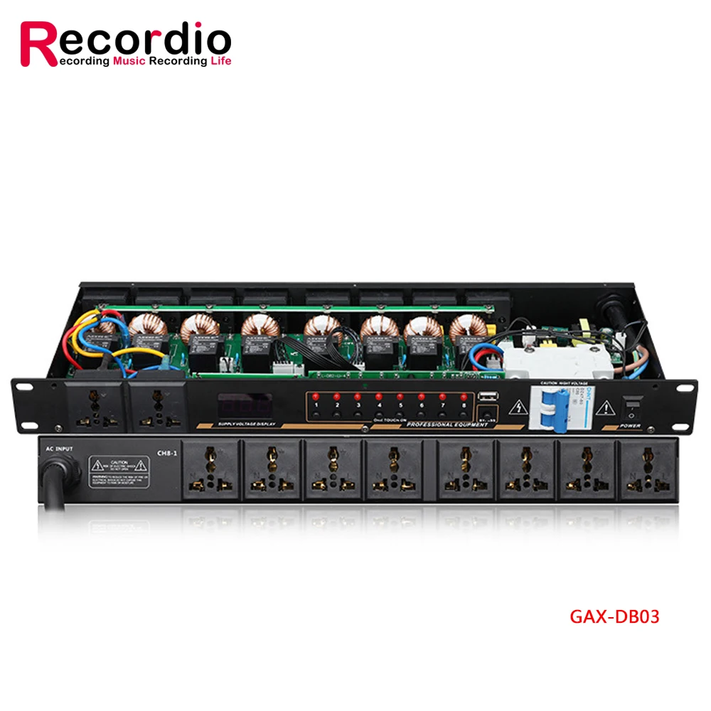 Protetor contra Surtos Regulador de Alimentação Profissional Power Sequencer Controlador Condicionador Display Led Gax-db03 10-outlet - Image 2