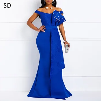 

Off Shoulder Sheath Dress Women Evening Party Maxi Dresses