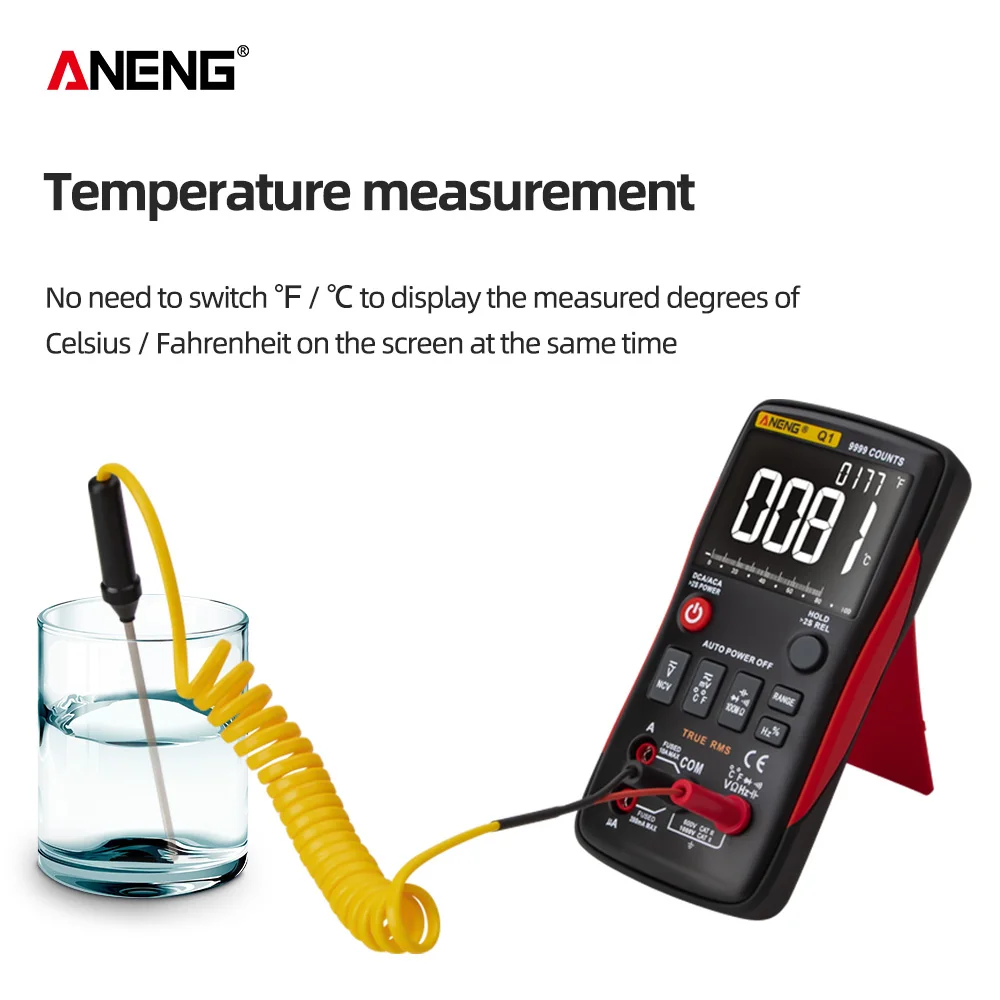 ANENG Q1 мультиметр тестер 9999 цифровой rm409 esr meter digital multimeter транзистор указатель