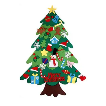 

DIY Felt Christmas Tree Home Festival Party Decoration Set With Ornaments For Kids Christmas Gifts Door Wall Hanging