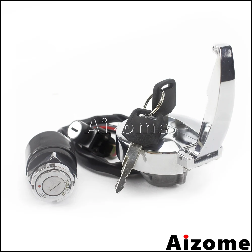 

Motorcycle Cafe Racer Oil Tank Cap Cover Ignition Steering Lock Kit For Honda CB125 CB450 CB650 CB750 CB900 VLX400 VLX VT600