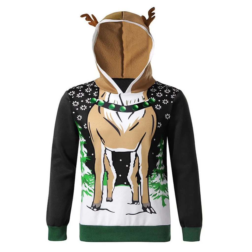 Мужской Рождественский свитер, мужская толстовка с принтом оленя, одежда с длинными рукавами, пуловер, свитер, модная Повседневная Блузка, свитера
