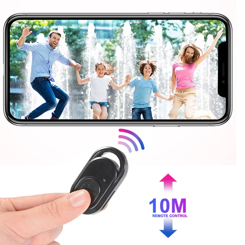 Креативный черный Bluetooth Мобильный затвор пульт дистанционного управления вспышка светодиодный беспроводной для IOS и Android переносной ABS открытый DIY