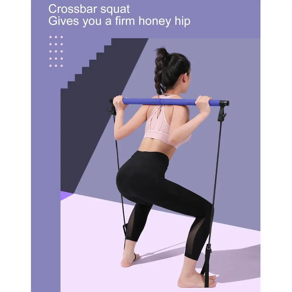 

Clearance EVA Pilates Bar Lightweight Resistance Band Female Portable Total Body Workout Yoga Fitness Stretch Stick Accessories