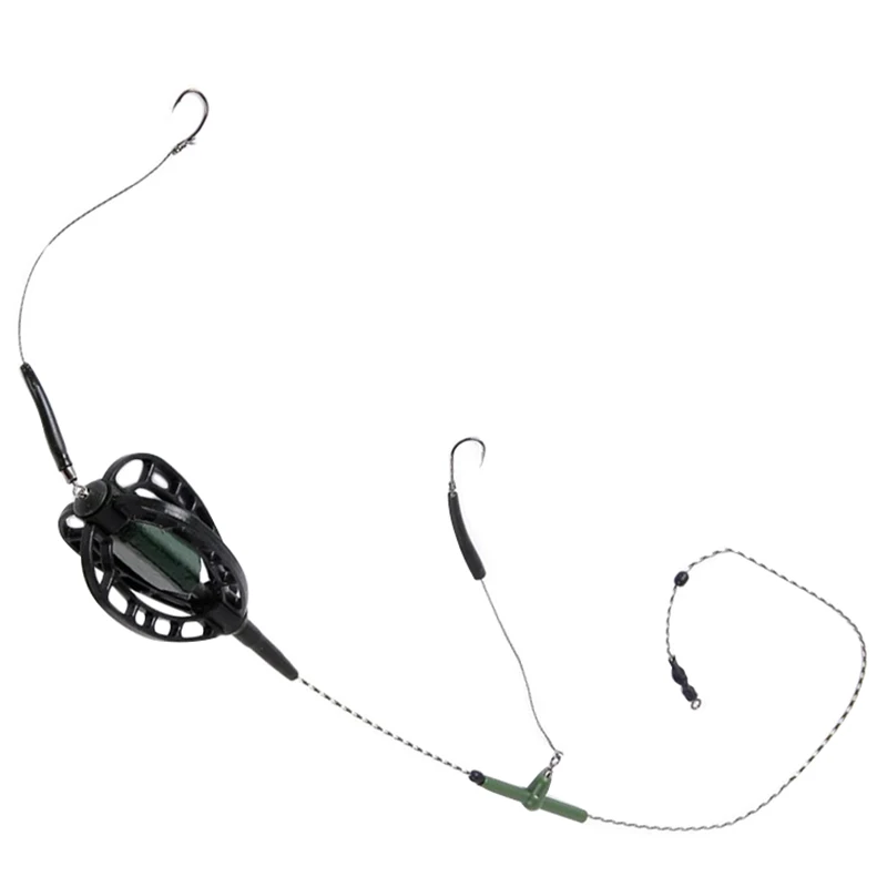 

40G Fishing Artificial Lure Bait Cage Feeder Basket Carp Fishing with Lead Sinker Swivel Line Hooks Tackle