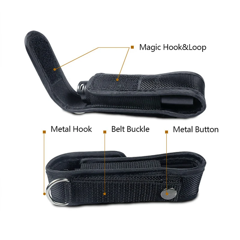 Tactical Molle Flashlight Pouch LED Torch Flashlight Holster Bag Outdoor Work Hunting Camping Hiking Multitool Flashlight Pouch 4
