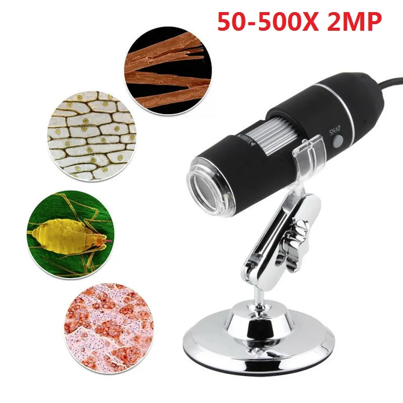 Инструмент для чистки ушей компьютерный мониторинг 8LED 500X ABS цифровой микроскоп Ручной эндоскоп практичный 0,3 МП черный