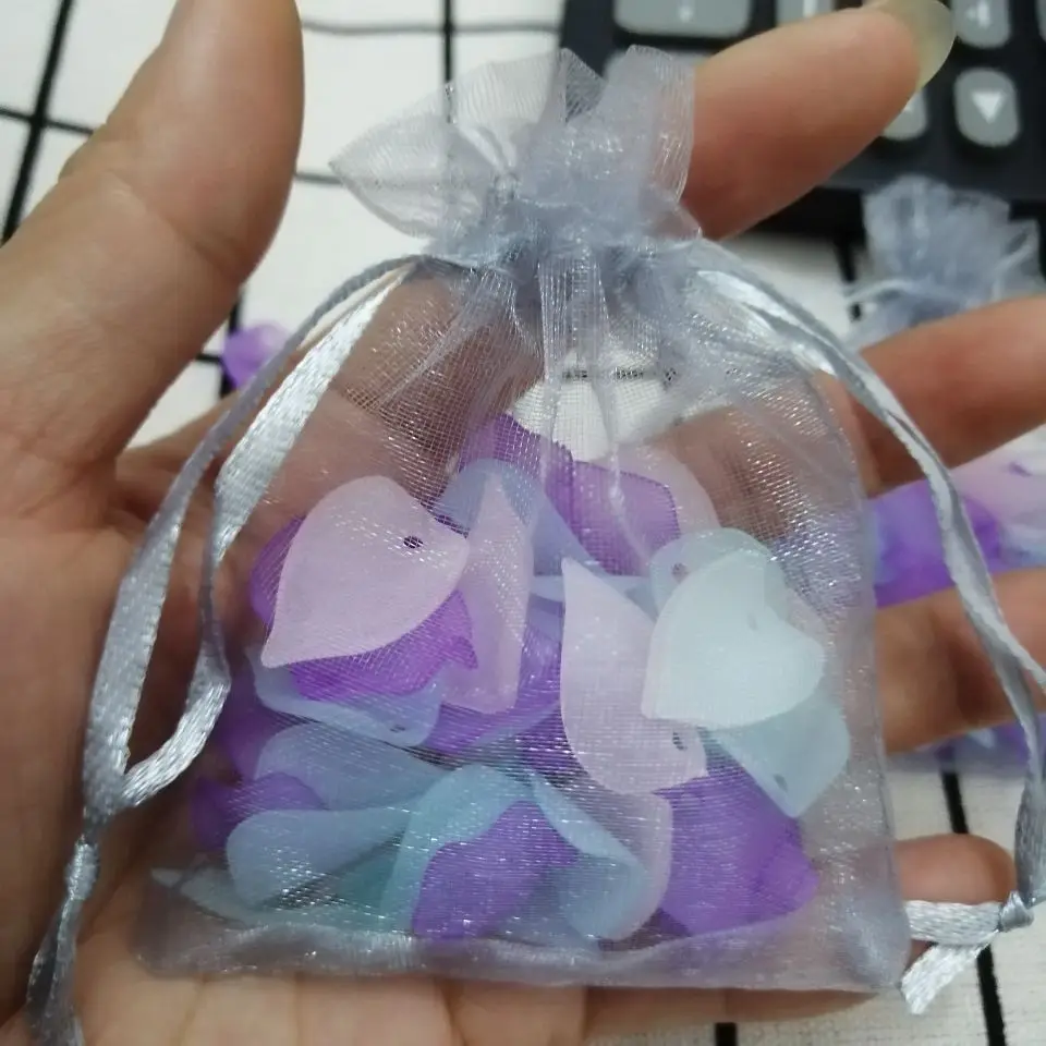 100 Pcs/lot Gray Drawstring Organza Bags Jewelry Bags Gift Packaging Bags Christmas Wedding Gift Package Bags&small Pouches 2