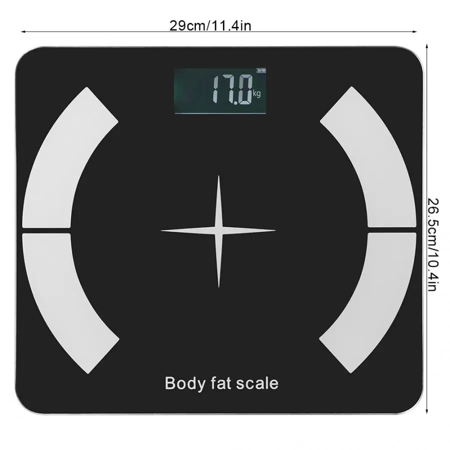 Bluetooth Body Fat весы lcd Цифровые весы для ванной с приложением для смартфона сильная прочность