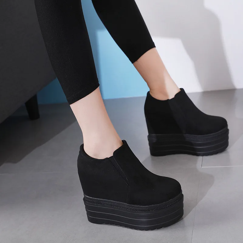 

Brand Women's Shoes Autumn Boots Bootee Woman 2019 Round Toe Booties Ladies Clogs Platform Fashion Lolita Ankle Wedge Winter