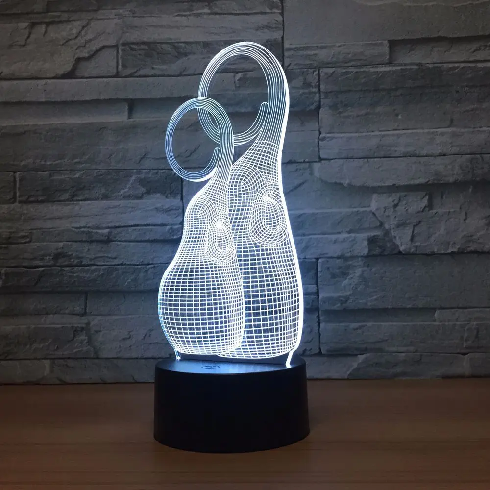 Lucky Elephant форма графика ночник акрил 3D лампа USB креативная Иллюзия атмосфера Новинка ночные светильники Настольная лампа