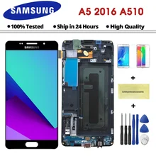 5,2 ''ЖК-дисплей для samsung A5, A510, A510F, A510M, SM-A510F, сенсорный экран, дигитайзер, замена A510F, дисплей с рамкой