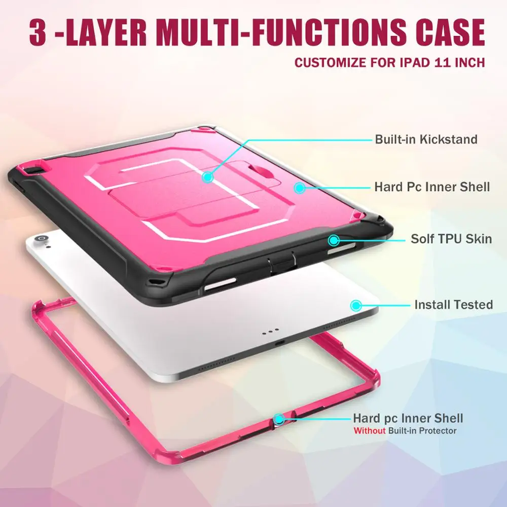 Для ipad Pro 11 дюймов чехол для Coque Apple ipad Pro 11 дюймов чехол Solf TPU кожа и Жесткий ПК без держателя ручки