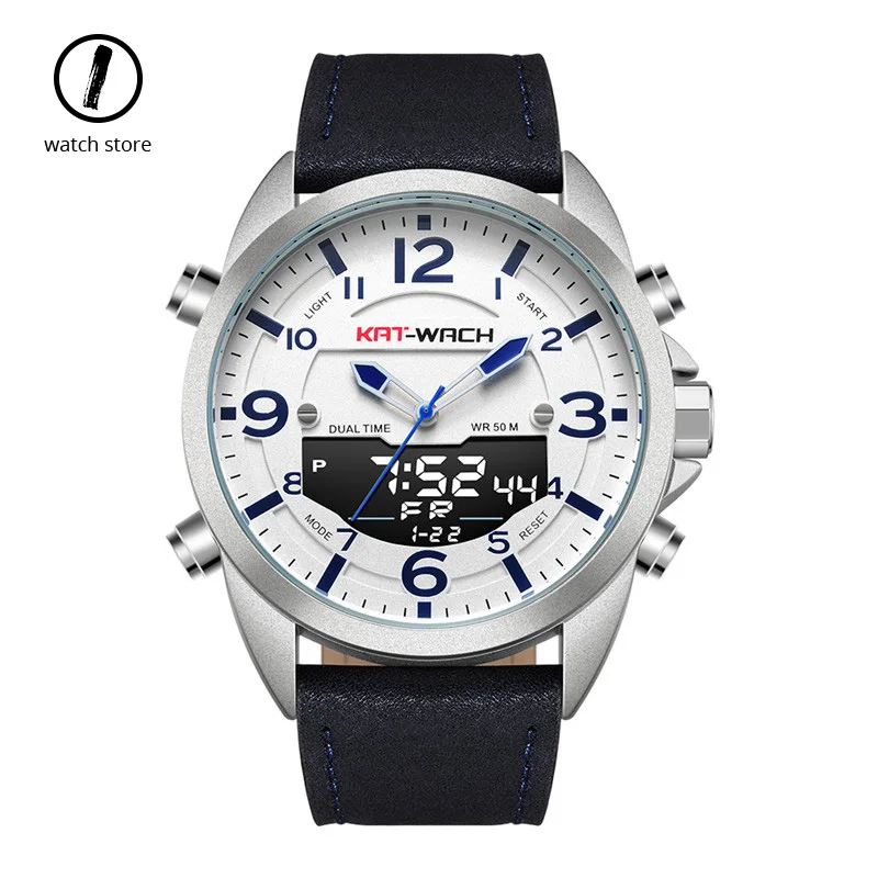 

2019 New Outdoor Sports Men's Watch Multifunctional Luminous Waterproof Electronic Watches Mountain Climbing Quartz Wristwatch