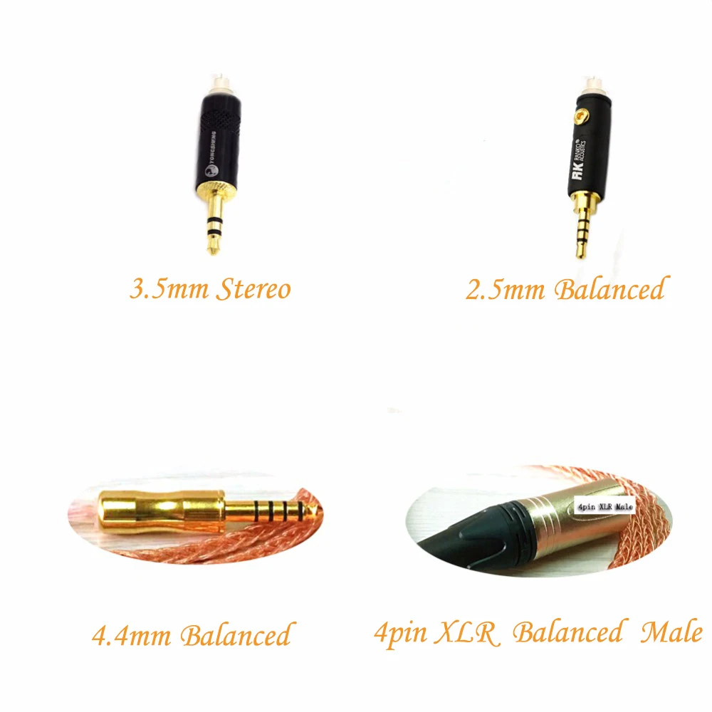 8 Cores 7N OCC Single Crystal Copper Headphone Upgrade Cable for Meze 99 Classics t1 t5p D600 D7100