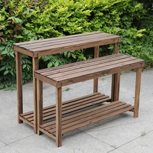 Полка для цветов из цельного дерева, Балконная полка, многоэтажная лестница, полка для цветов, многоэтажная Цветочная стойка, зеленый цвет, рамка для бонсай