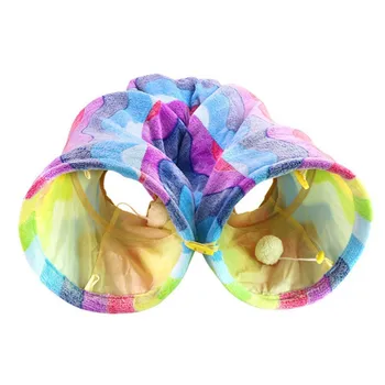 

Colorful Cat Playing Tunnel With Squeaky Paper Foldable Playground Portable Tube For Kitten Cat Foldable Tunnel Hideaway Toys