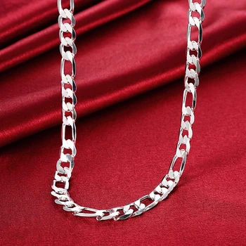 

High Quality 10MM 20'' 24'' 50cm 60cm Men Necklace 925 Silver Figaro Chain Necklaces For Male Jewelry Party Gift