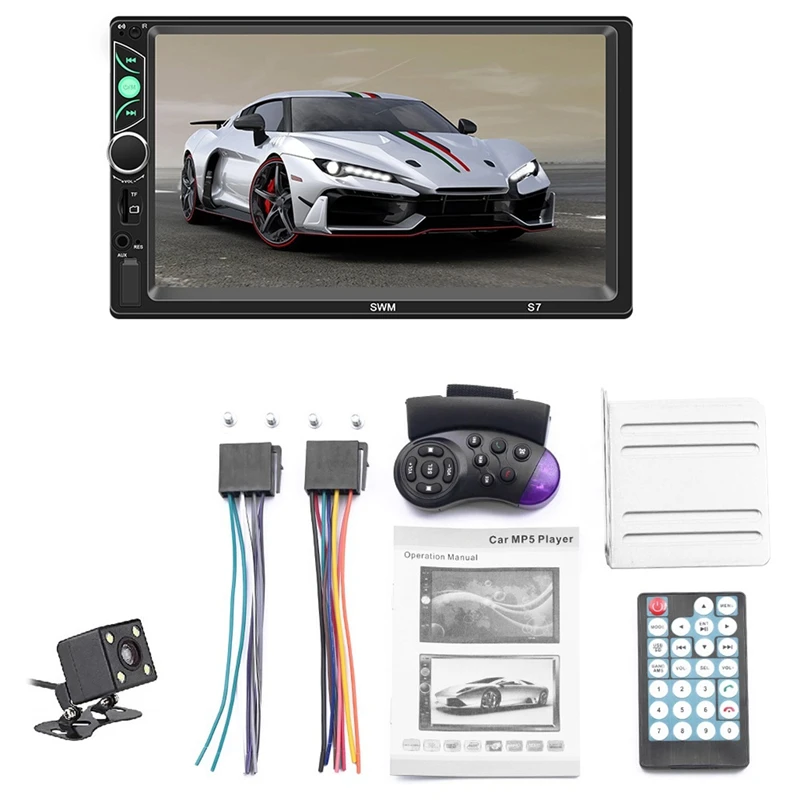 

7 Inch Double Din Press Screen Car Stereo Upgrade the Latest Version Mp5/4/3 Player Fm Radio Video Support Backup Rear-View Came