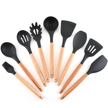 

9Pcs Silicone Kitchenware Set Cookware Modern Non-Stick Wok Soup Cookware Spoon Kitchen Tools Kitchenware Accessories