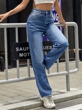 New Straight Leg Jeans Women Loose High Waist Baggy Denim Pants Mom Femme Trousers Vintage Streetwear Y2k Urban Female Clothing