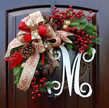 

Wall Hanging Christmas Wreath Decoration Xmas Party Door Garland Home Decor Holiday Accessories Party Drop Ornament Wreath