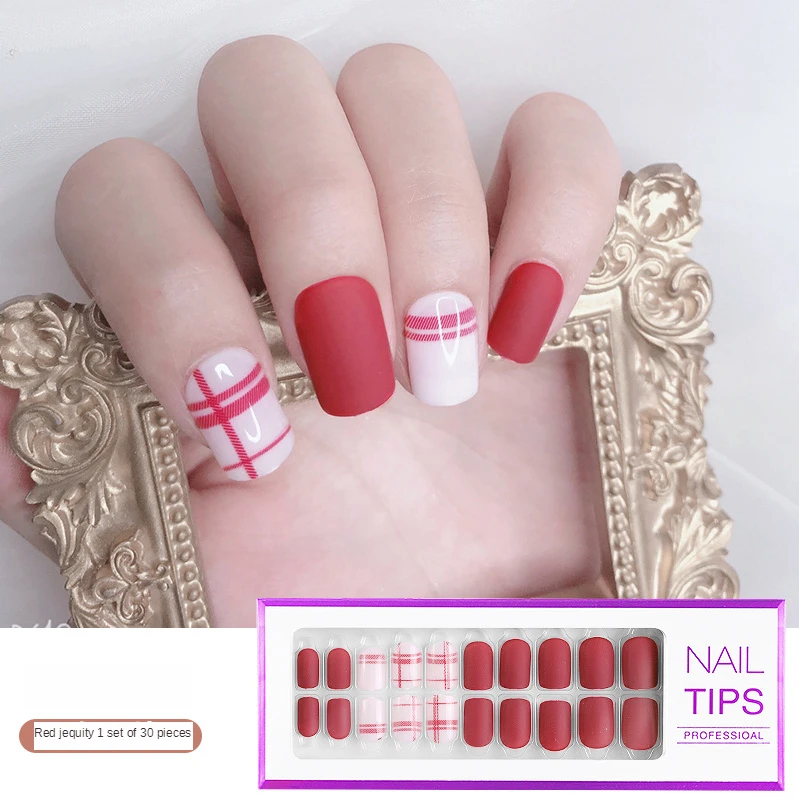 Набор съемных накладных ногтей 30 шт. искусственные накладные ногти с полным покрытием для короткого