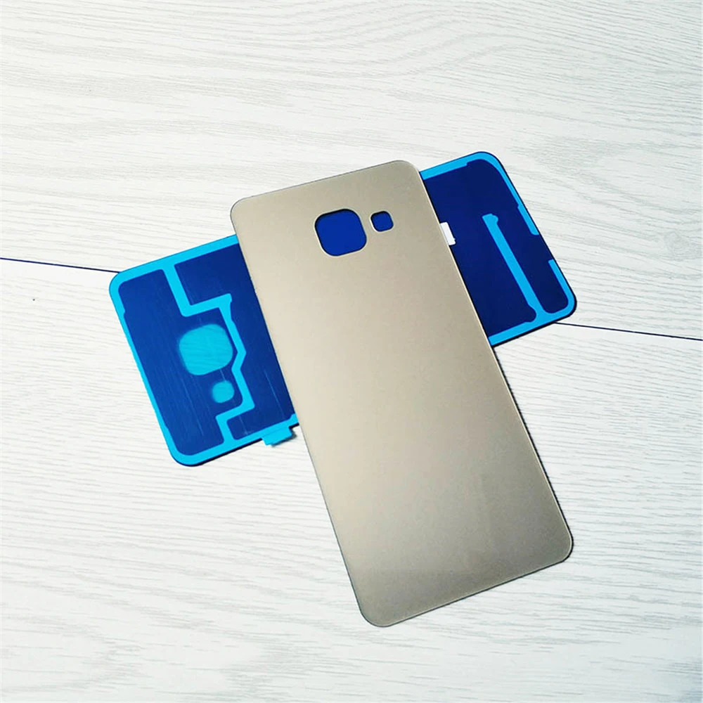 Golden Original LOGO Для samsung Galaxy A310 A310F задняя крышка чехол для батареи 3D стекло задняя крышка корпуса для samsung A3, чехол для задней двери Замена - Цвет: Golden Original LOGO