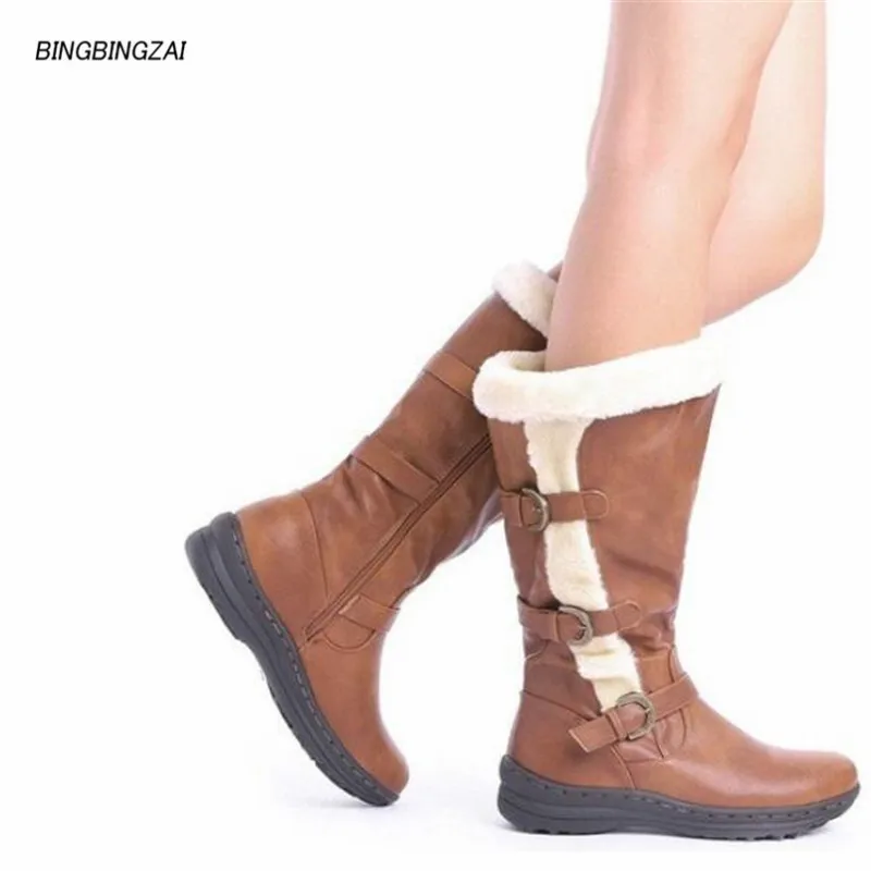 BBZAI/Новая модель; Femmes Bottes; обувь высшего качества; женские модные теплые ботинки; туфли-лодочки; женские ботинки с круглым носком; размеры США 3-16; 17