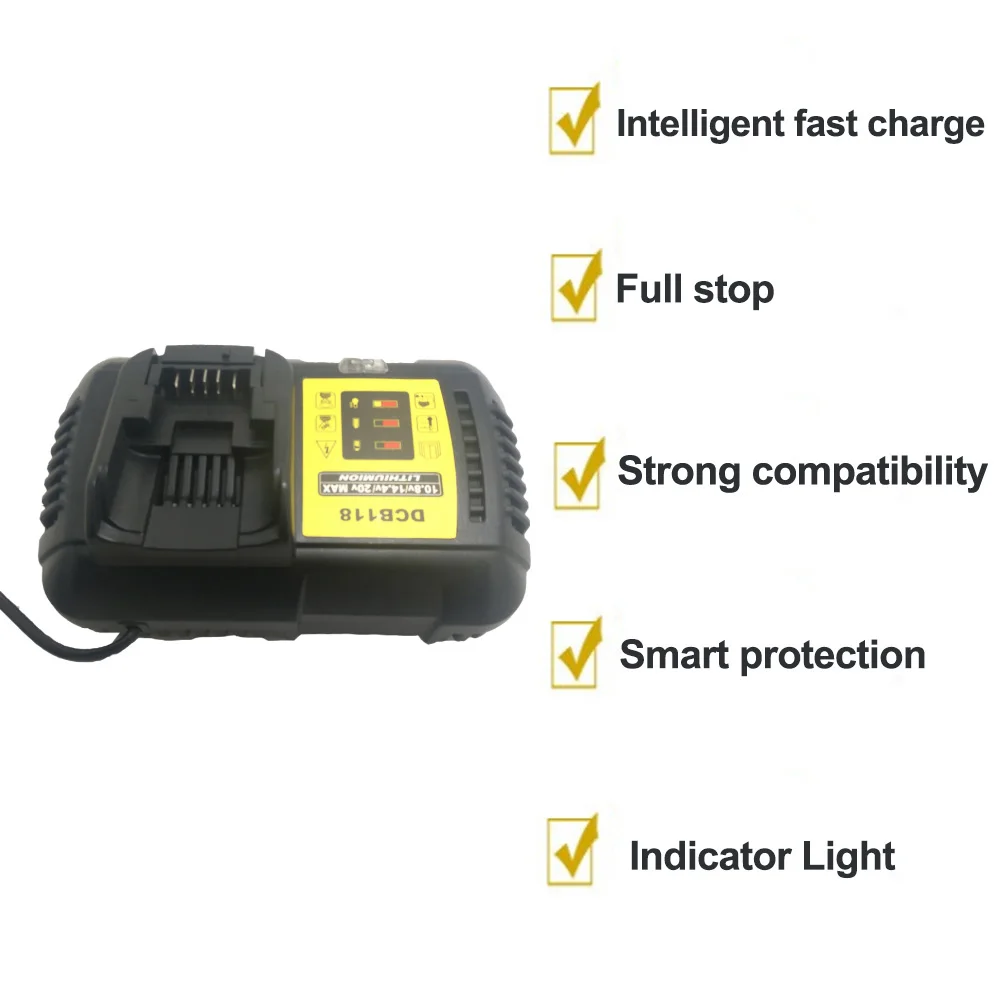 Для Dewalt DCB118 10 8 V 14 4 20V ионно-литиевая Батарея Зарядное устройство для DCB101 DCB120 DCB115