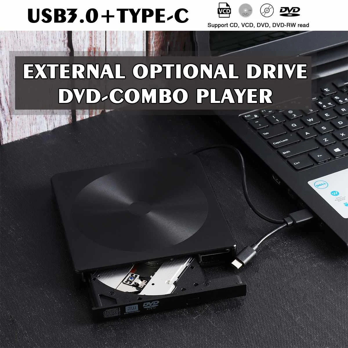 Внешний привод рекордер DVD CD драйвер Usb3.0+ typec Plug and Play силикагель Противоскользящий портативный для любого ноутбука Настольный ABS пластик