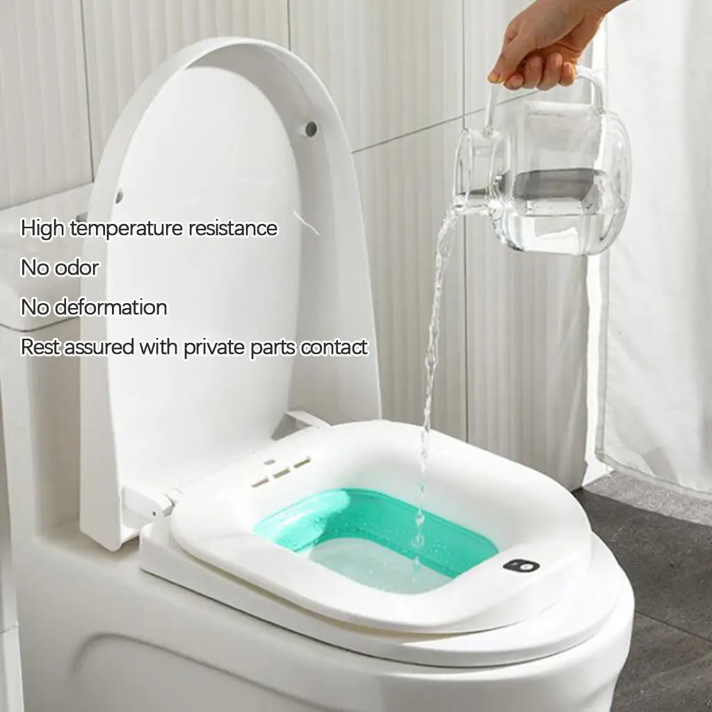 Sitz Bath for Toilet Electric Woman Folding Bathroom Bath Tub Basin for Soothes Pregnant Women Cleanse with Flusher Hip Tub