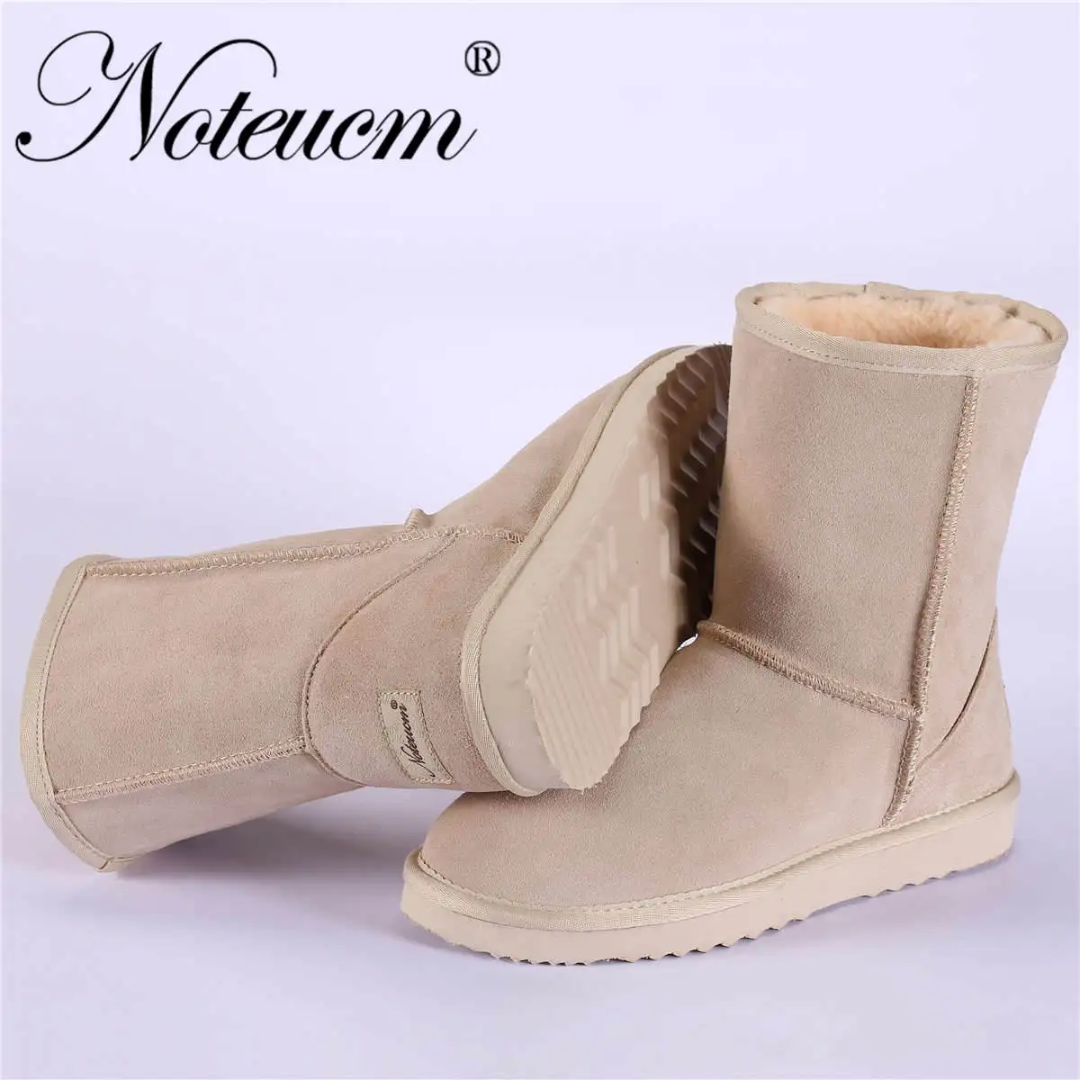 A05W01 Sand color Женская обувь из натуральной кожи; цвет розовый, черный; Сезон Зима; меховая обувь в австралийском стиле; женские ботильоны с искусственным мехом; плюшевые зимние ботинки; Женская обувь в австралийском стиле - Цвет: A05W01 Sand color