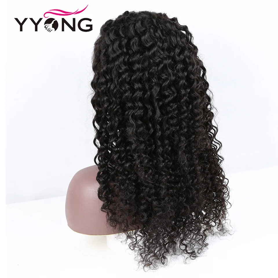 Frente do Laço Peruca de Cabelo Frontal do Laço Fechamento do Laço Yyong Polegada Humano Onda Profunda Perucas Pré Arrancadas Peruca 150 Remy 4x4 30 32 13x4 5 Apliques e perucas