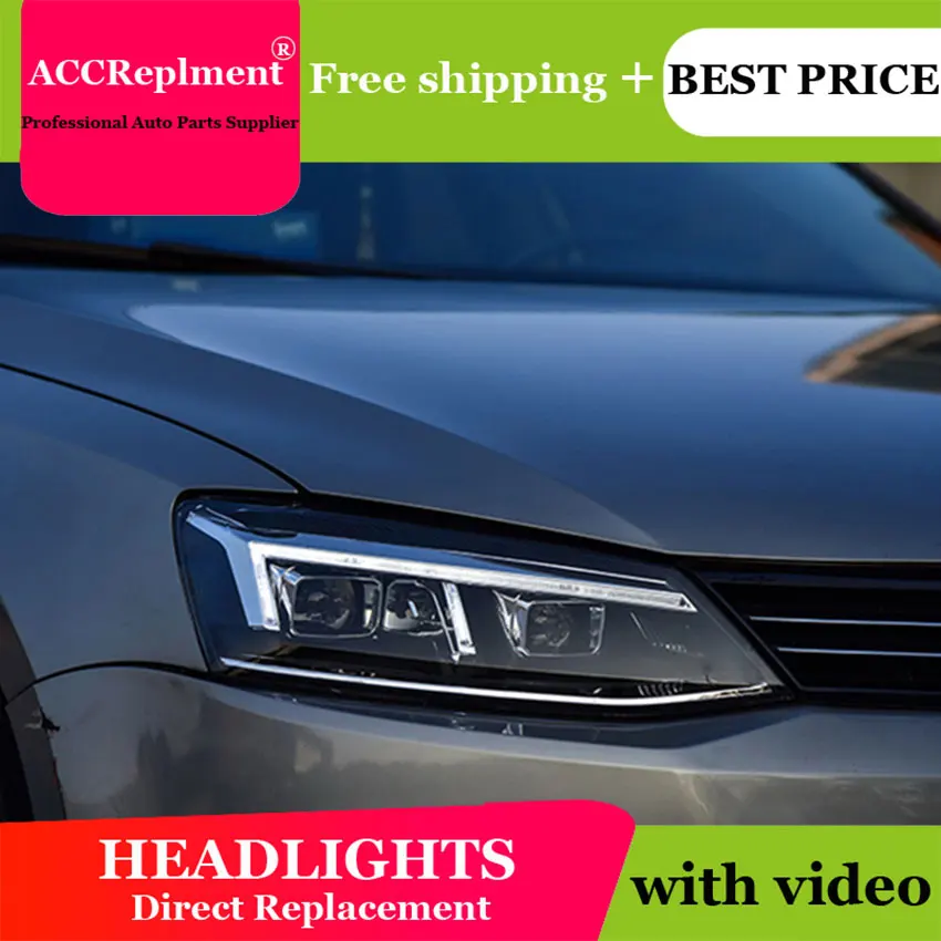 Автомобильный Стайлинг для VW Jetta фары 2012- для Jetta светодиодный фонарь для jetta светодиодный drl H7 hid Биксеноновые линзы ближнего света
