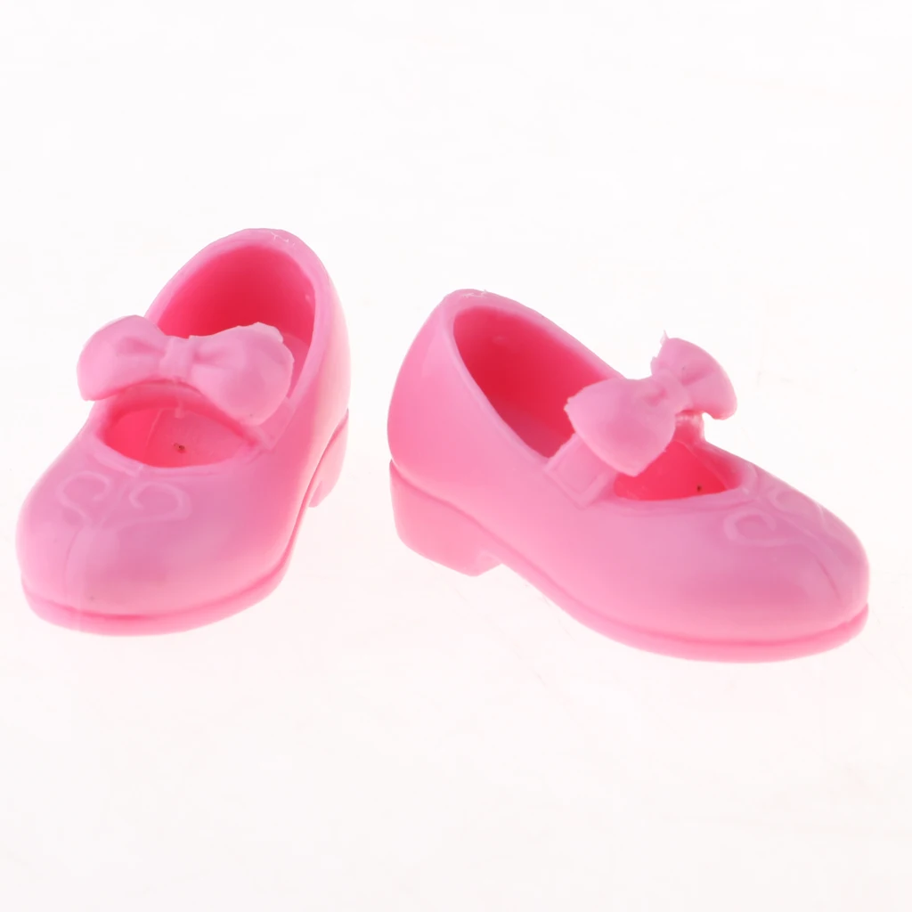 Fashion 1/6 Girl Doll High Heel Shoes with Bow Decoration For Licca Doll Mini Shoes Toys