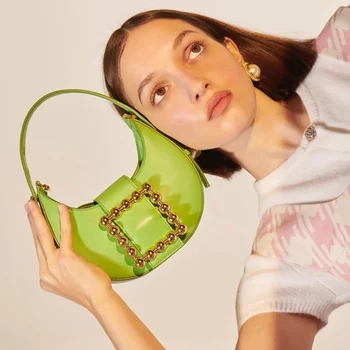 

New Lady Bag fashion 2020 Personality half-moon square bag solid underarm shoulder bag portable saddle bag bolsos marca de lujo