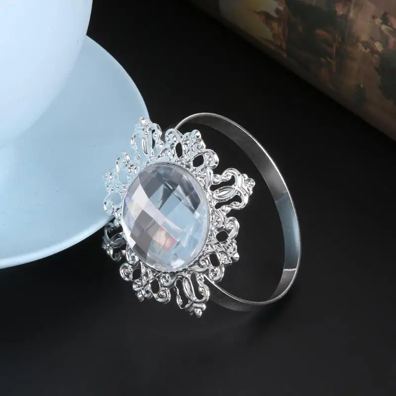 12 шт. кольцо для салфеток акриловое бриллиантовое дизайнерское украшение для ужина для свадебных приемов подарки золотые серебряные рождественские украшения для стола