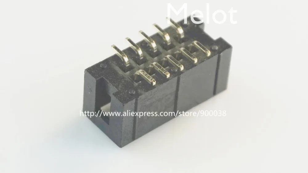 

1000 Pcs SMT 2.54mm 2x5 Pin 10 P shrouded Box header IDC Socket straight Male 2 rows 2.54 SMD PCB reflow solder