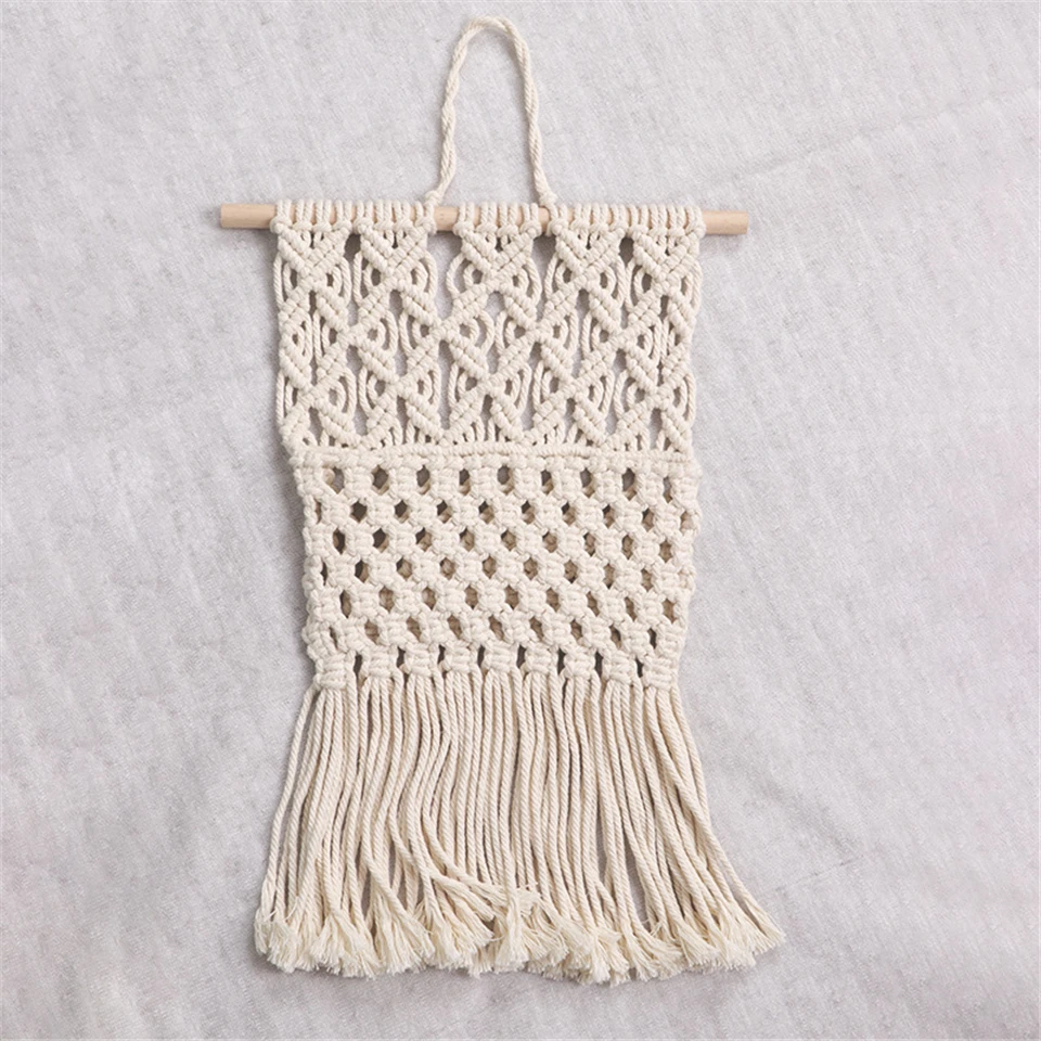 Boho Hanging Basket Woven Pocket Macrame Wall Hanging Tapestry Bohemian Room Decoration Nordic Style Home Dorm Chic Wall Accents Boho Hanging Basket Woven Pocket Macrame Wall Hanging Tapestry Bohemian Room Decoration Nordic Style Home Dorm Chic Wall Accents