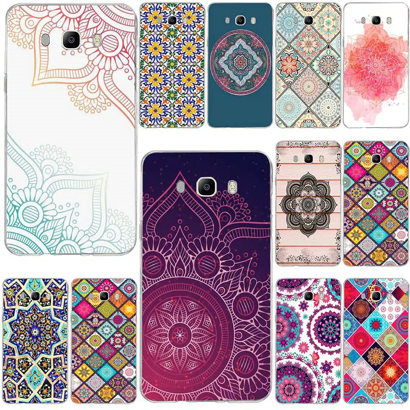 

Soft tpu Mobile Phone Cases For Samsung Galaxy J8 J7 J6 J5 J4 J3 2018 A7 A5 A3 2016 2017 Shell Cover Beautiful Mandala Pattern