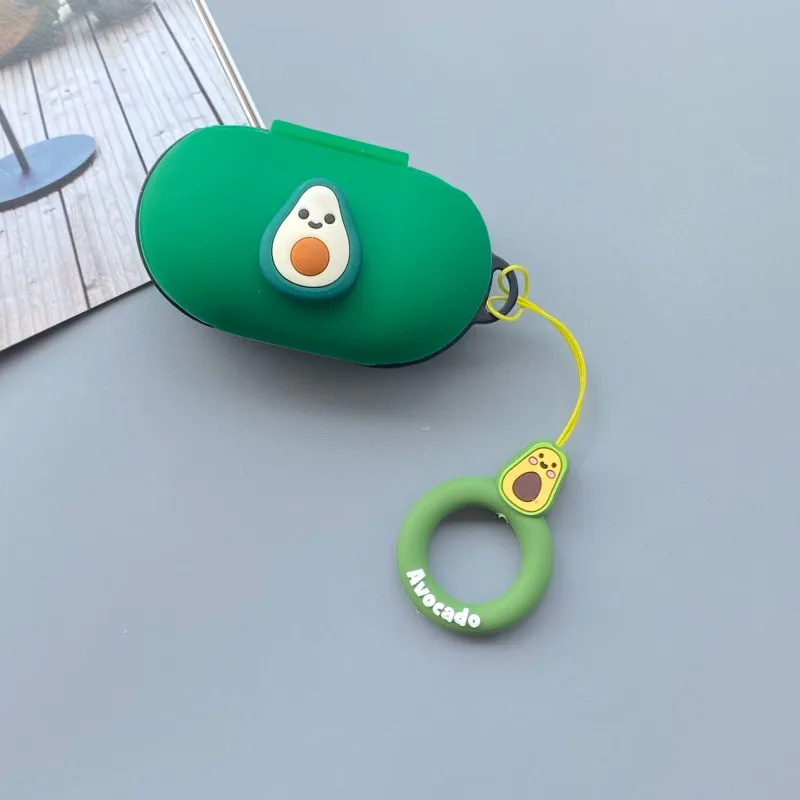 Милый силиконовый чехол с авокадо для samsung Galaxy Buds защитный чехол с зарядным устройством Bluetooth для наушников - Цвет: Green