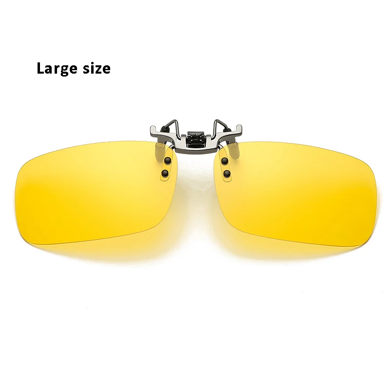 rectangle yellow L Фотохромные солнечные очки на застежке, сверхлегкие очки ночного видения, очки для вождения, поляризованные солнцезащитные очки на застежке, прямоугольные очки пилота - Цвет линз: rectangle yellow L