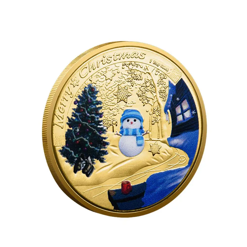 

Santa Claus Snowman Coin Collectible Gold Plated Souvenir Coin North Pole Collection Gift Merry Christmas Commemorative Coin