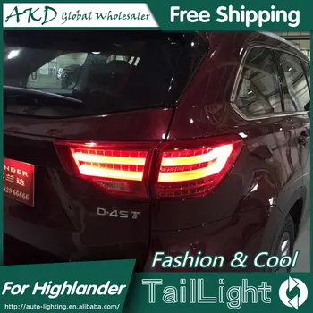 

For Car Toyota Highlander Kluger 2015-2020 Tail Lamp Led Fog Lights DRL Day Running Light Tuning Car Accessories Tail Lights