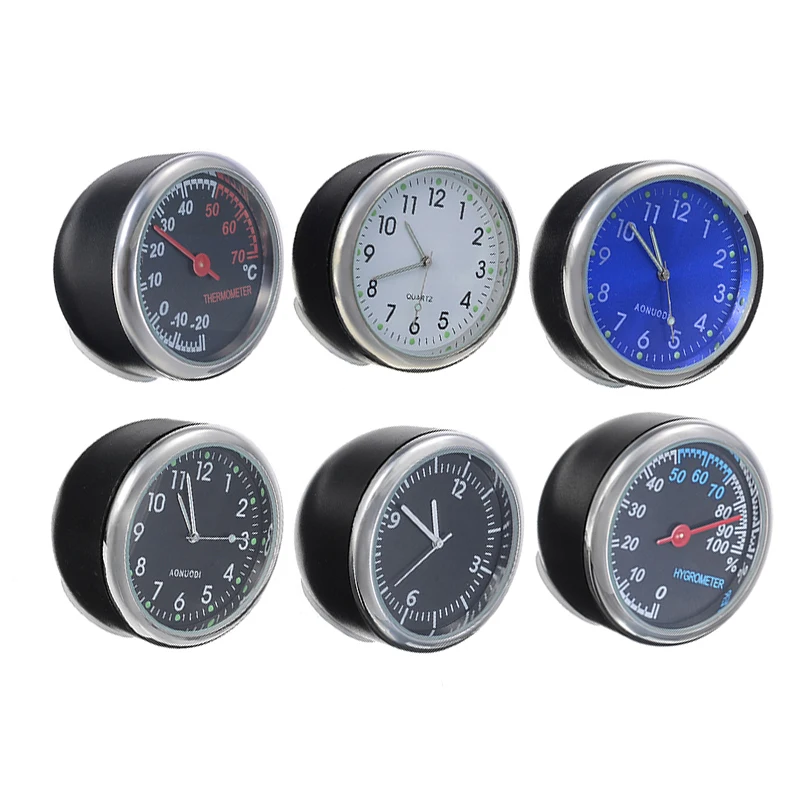 

New Arrival Automobile 4cm Mini Car Auto Digital Clock Ornament Thermometer Hygrometer Car Interior Accessories
