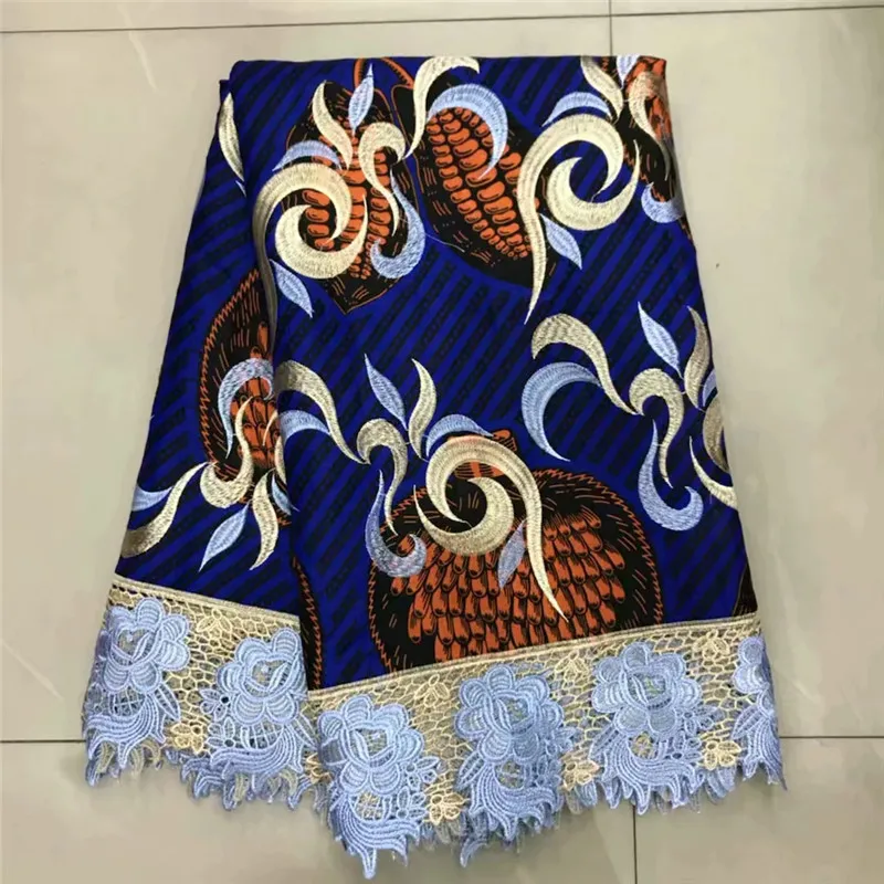 

2019 Latest design African cotton real wax french lace fabric fashion Nigerian lace fabrics for embroidery wedding dresses!AE36